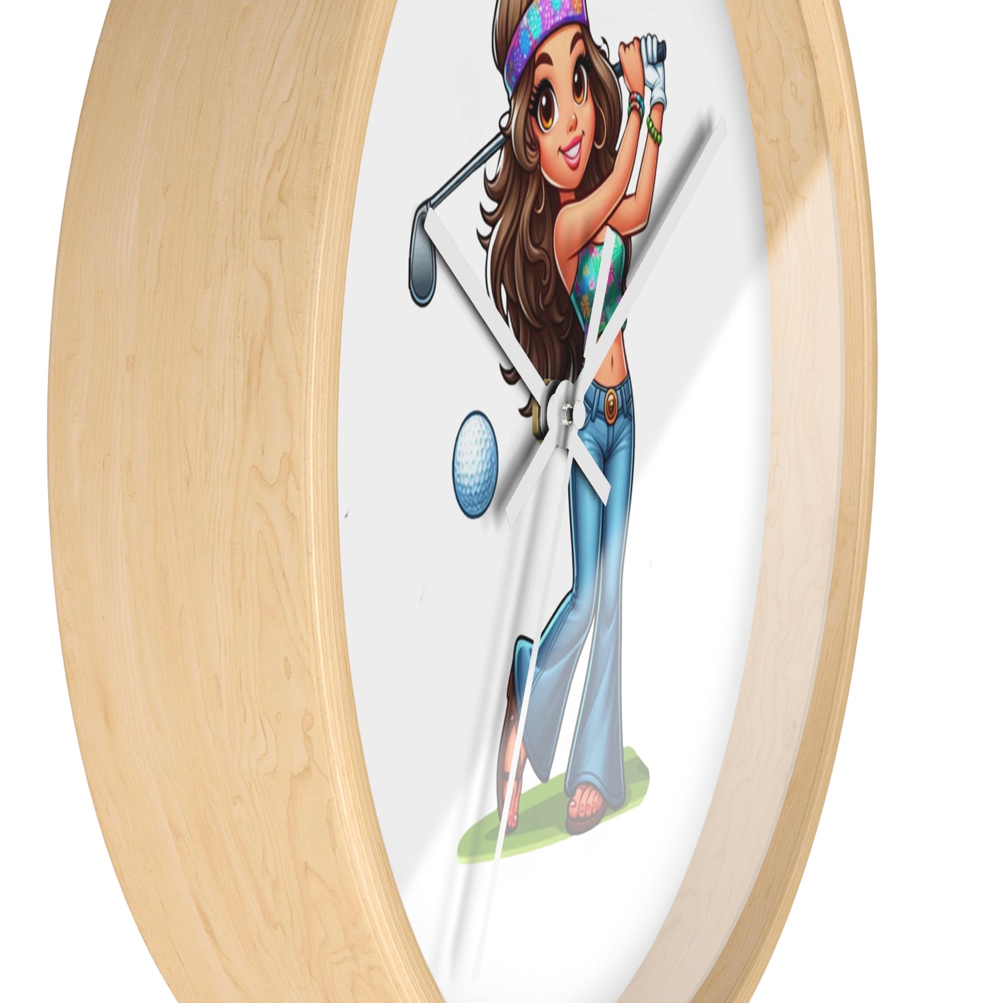 Golf Lover's Wall Clock with Fun Golfer Girl Design, Perfect Gift for Golf Enthusiasts, Sports Decor, Great for Birthdays and Holidays