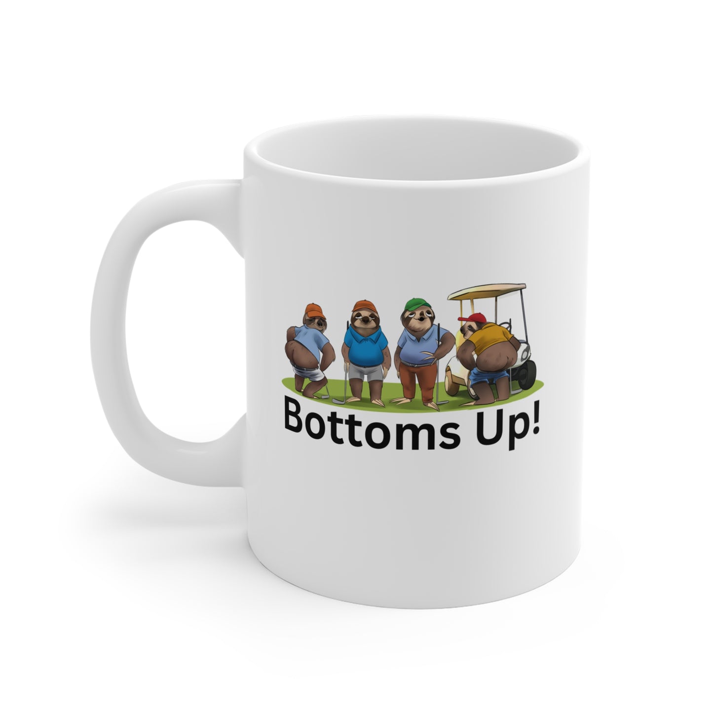 Funny Golf Mug, Bottoms Up Coffee Cup, Gift for Golfers, Humor Mug, Golf Lover Drinkware