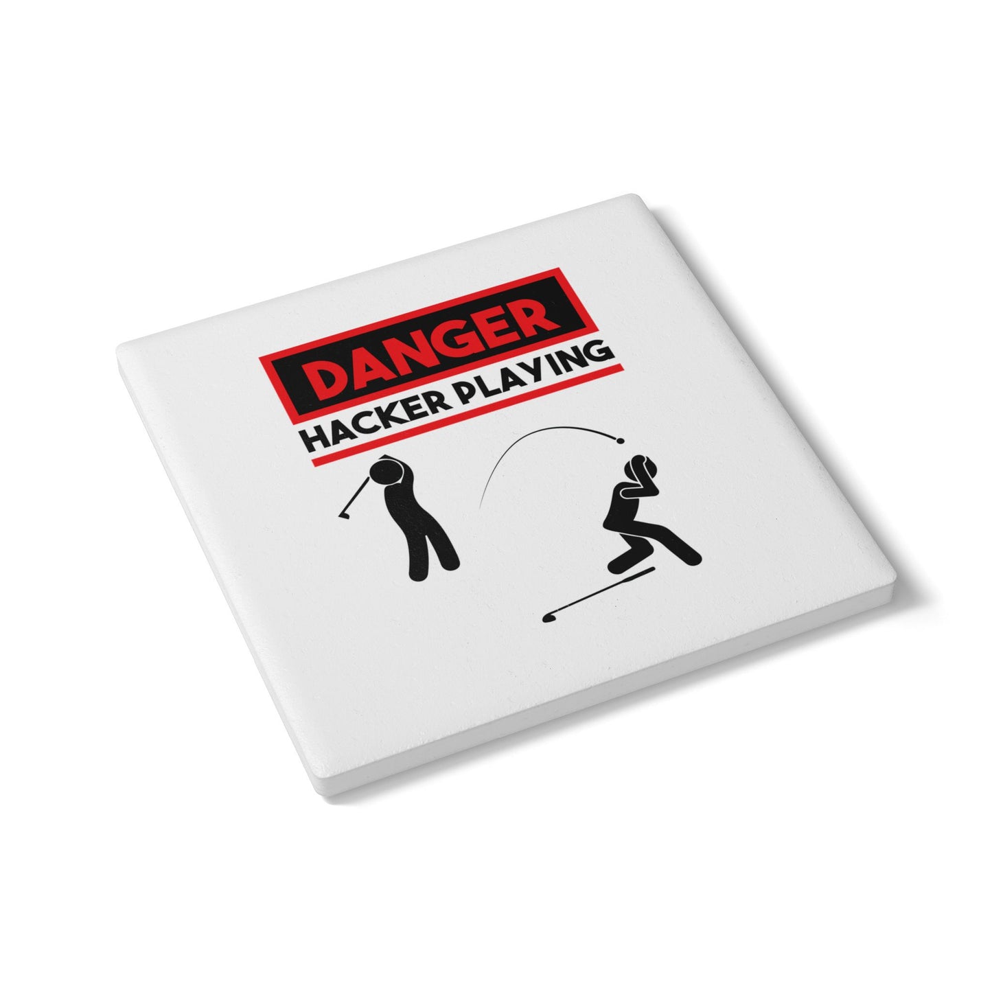 Funny Golf Ceramic Coaster | Gift for Golf Lovers, Home Bar Decor, Unique Housewarming, Humor for Dad, Kitchen Accessory