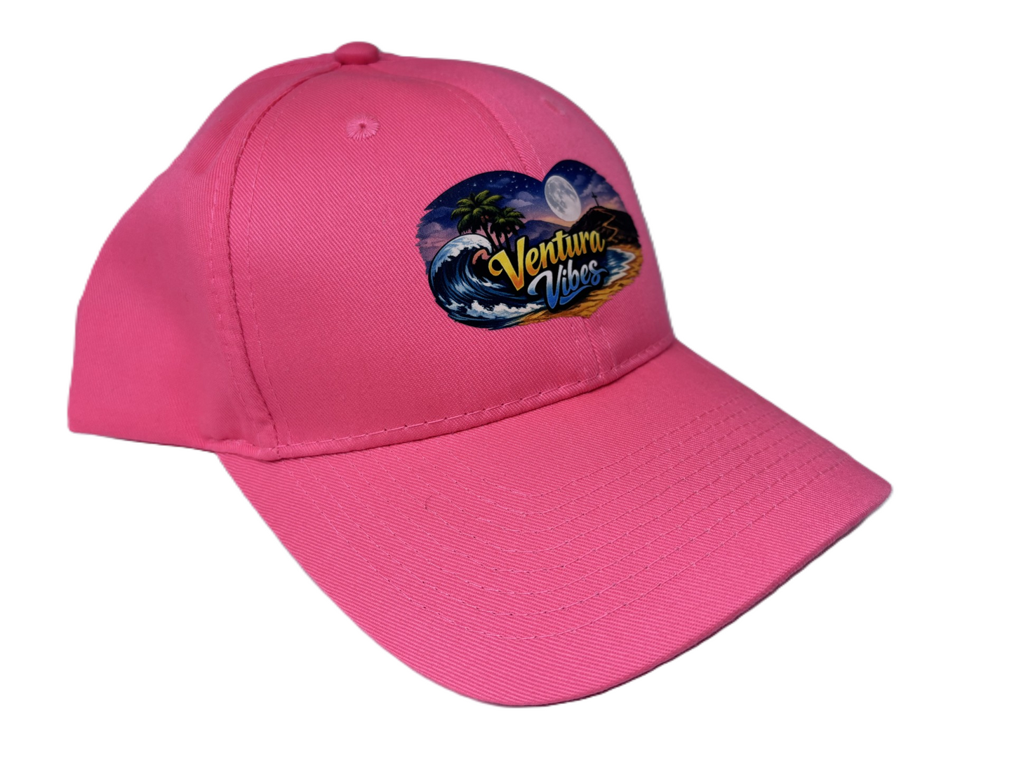 Ventura Vibes Moon Beach Cap — Neon Pink