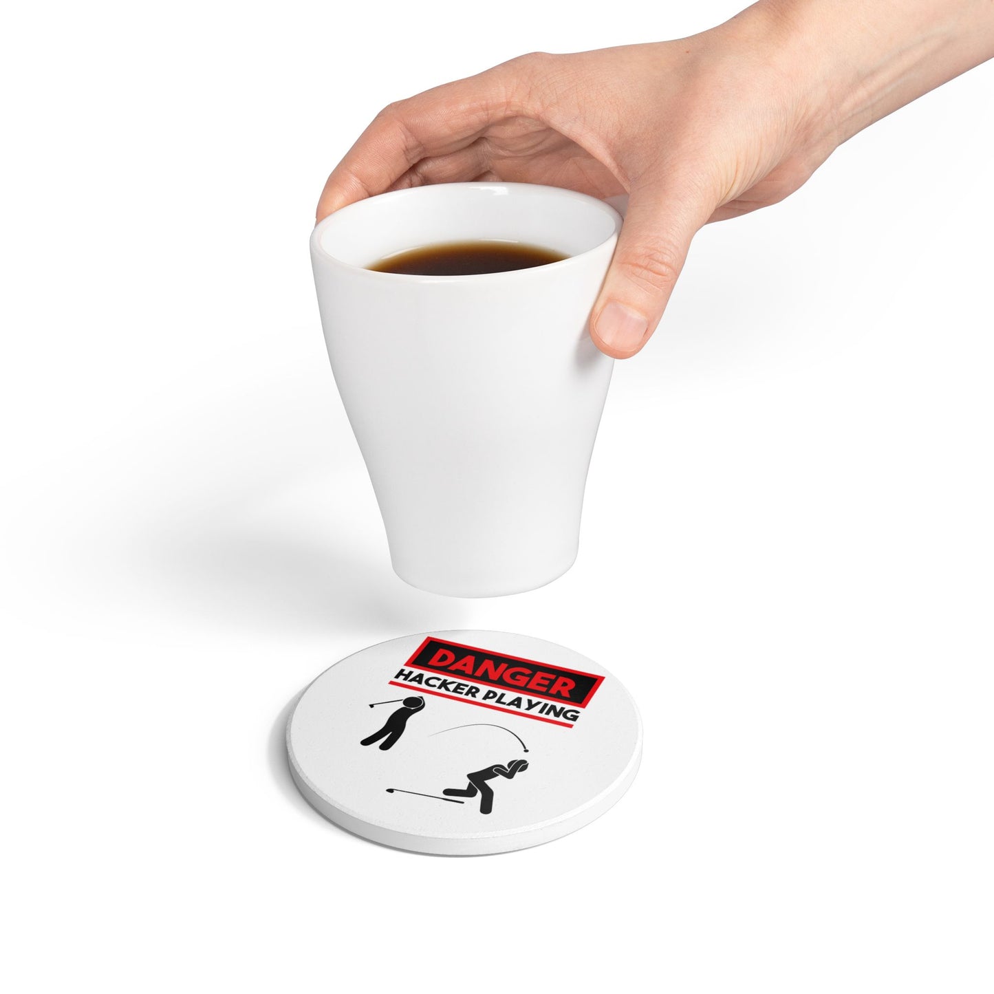 Funny Golf Ceramic Coaster | Gift for Golf Lovers, Home Bar Decor, Unique Housewarming, Humor for Dad, Kitchen Accessory