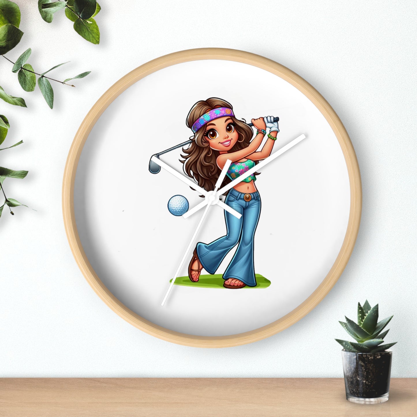 Golf Lover's Wall Clock with Fun Golfer Girl Design, Perfect Gift for Golf Enthusiasts, Sports Decor, Great for Birthdays and Holidays