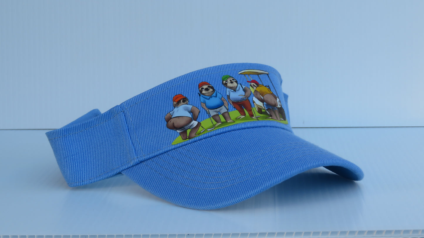Naughty Sloth Golf Visor with adjustable Velcro.