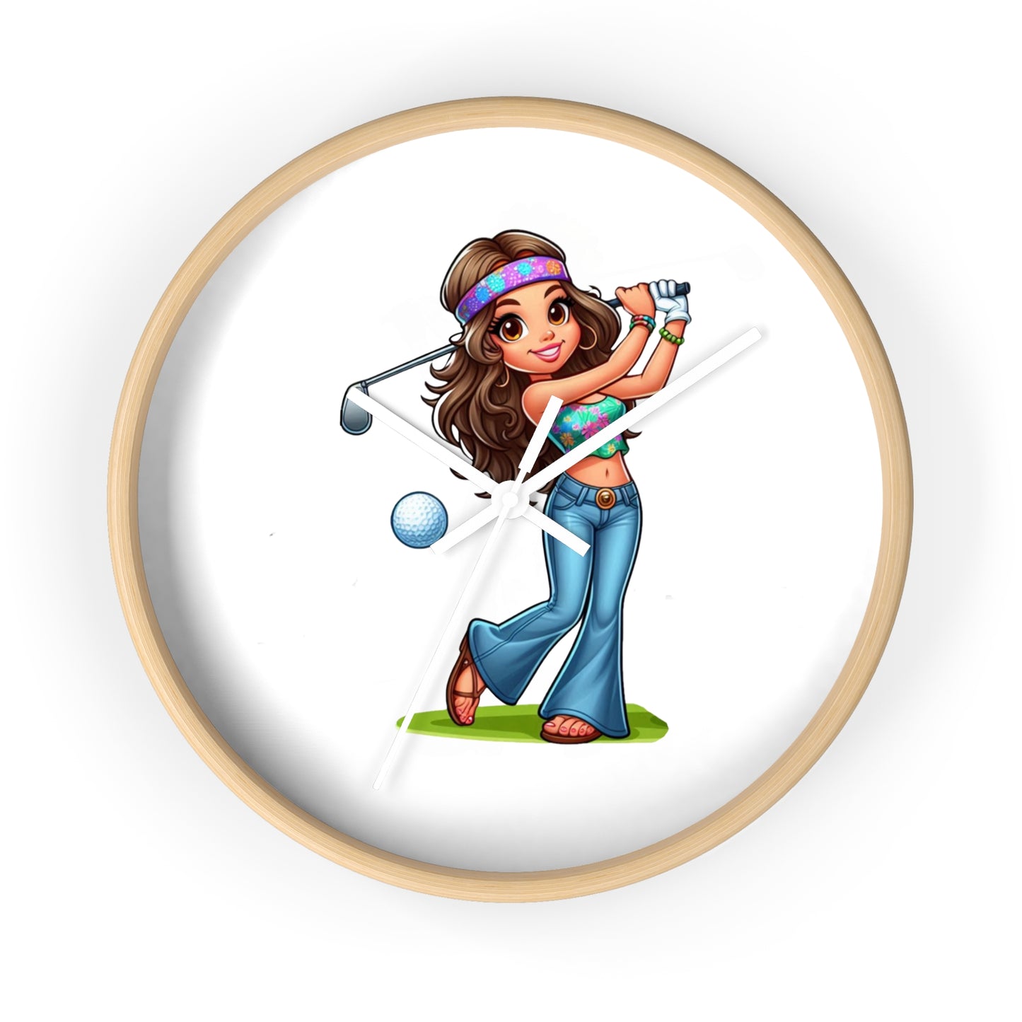 Golf Lover's Wall Clock with Fun Golfer Girl Design, Perfect Gift for Golf Enthusiasts, Sports Decor, Great for Birthdays and Holidays