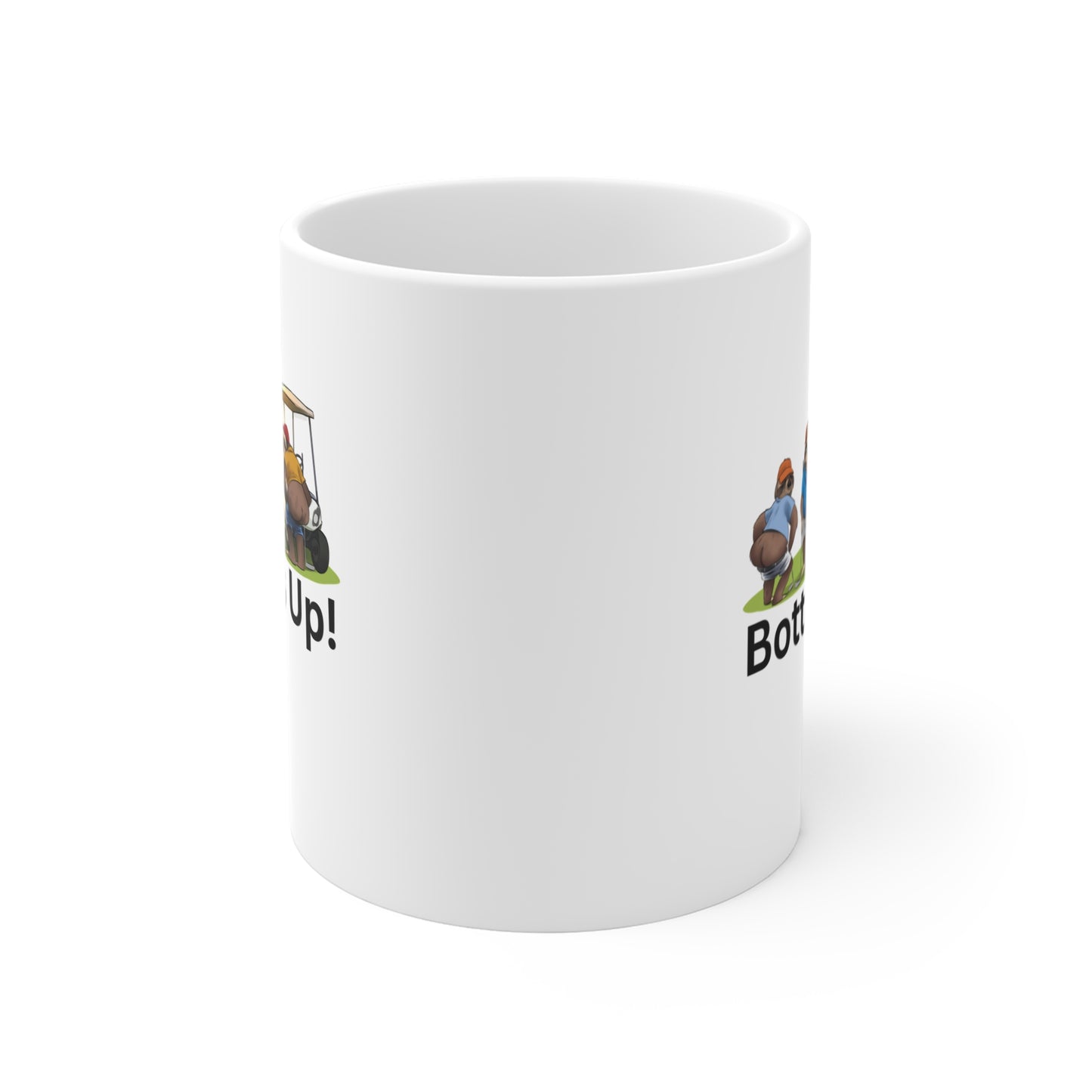 Funny Golf Mug, Bottoms Up Coffee Cup, Gift for Golfers, Humor Mug, Golf Lover Drinkware
