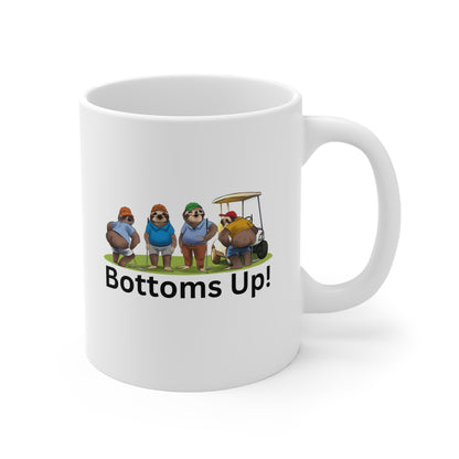 Funny Golf Mug, Bottoms Up Coffee Cup, Gift for Golfers, Humor Mug, Golf Lover Drinkware