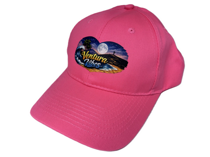 Ventura Vibes Moon Beach Cap — Neon Pink