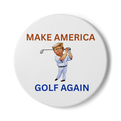 Golf Motivational Ceramic Coaster - Make America Golf Again, Perfect Gift for Golf Lovers, Home Bar Decor, Unique Golf Accessory, [...]