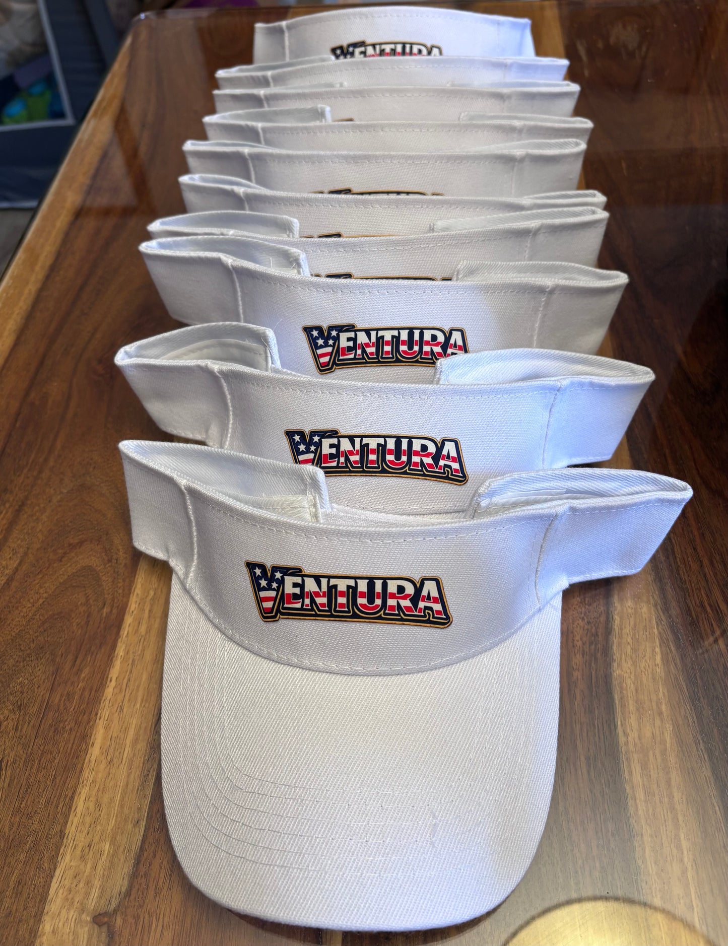 Patriotic Ventura Visor with American flag DTF print