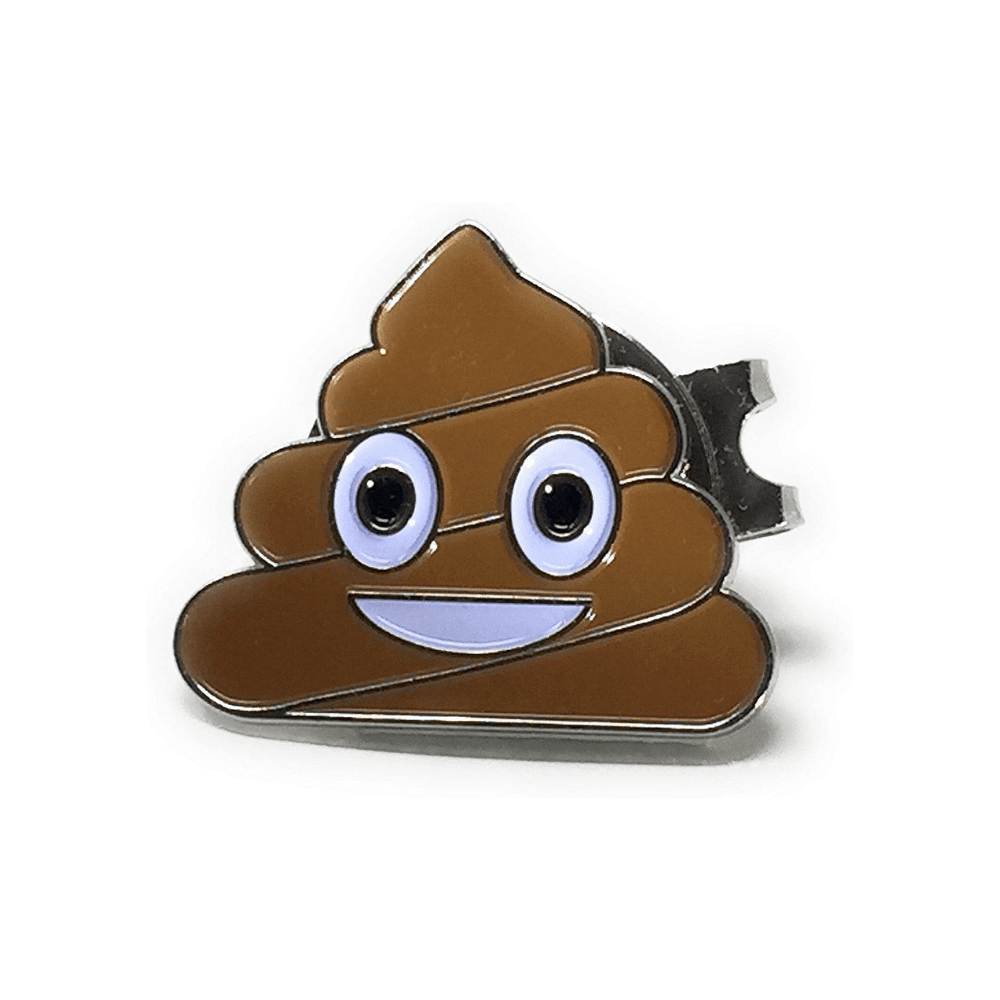 A brown poop with a smile on it's face.