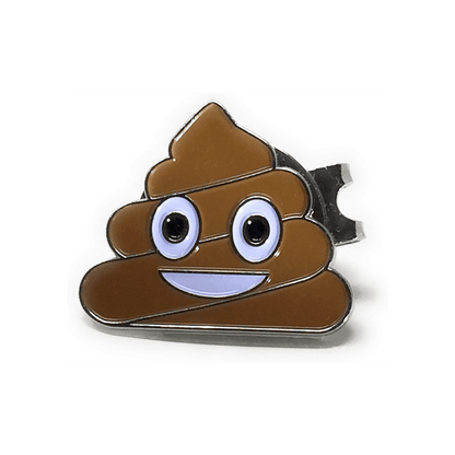 A brown poop with a smile on it's face.