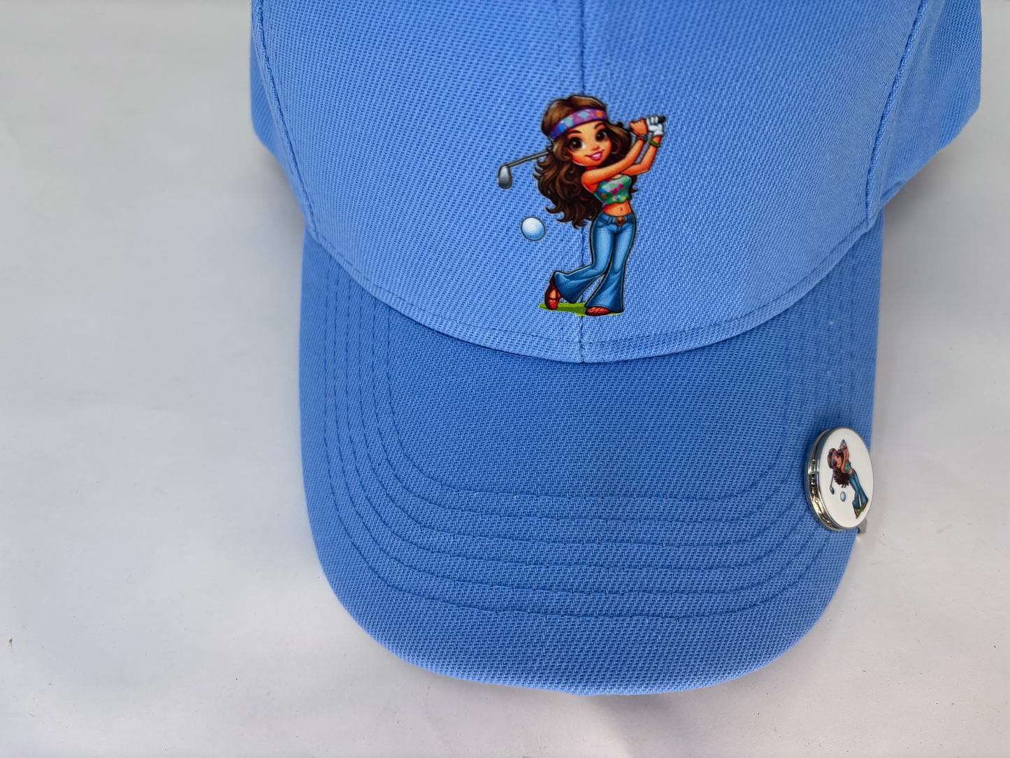 Hippie Chick Blue DTF Golf Cap