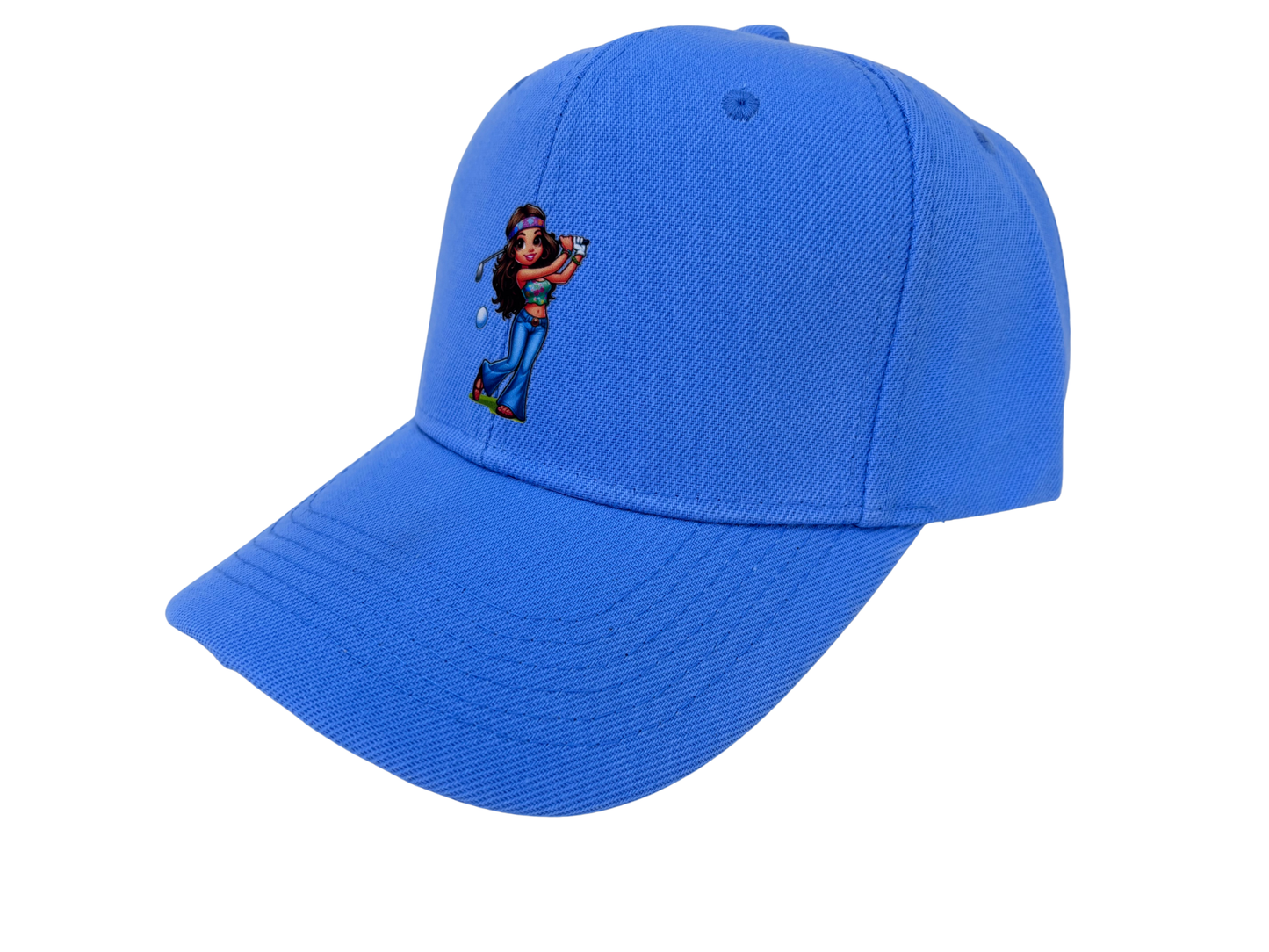 Hippie Chick Blue DTF Golf Cap