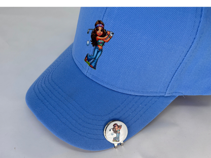Hippie Chick Blue DTF Golf Cap