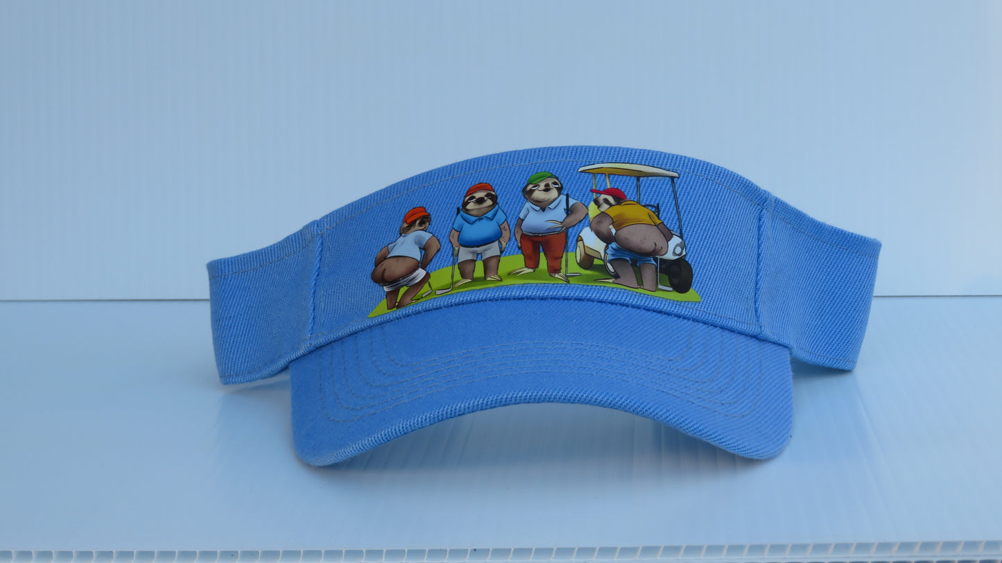 Naughty Sloth Golf Visor with adjustable Velcro.