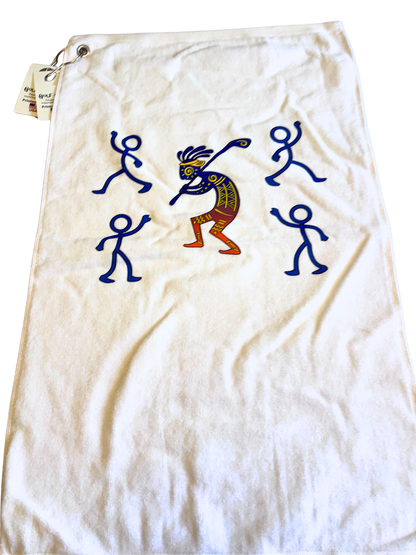 Kokopelli with Dancers Towel