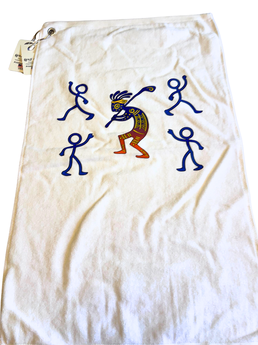 Kokopelli with Dancers Towel
