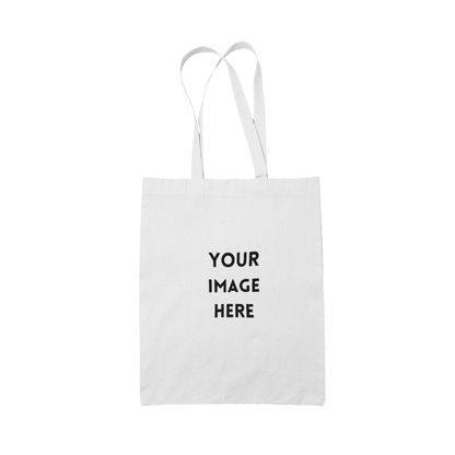 White tote bag with "your image here" text.