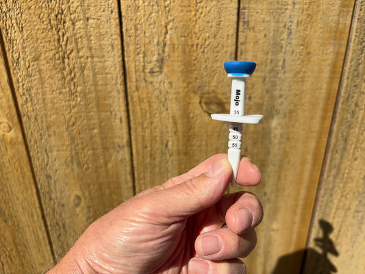 First height and directional golf tee, the Mojo 3-inch golf tee!