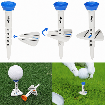 Mojo Power Golf Tees – Adjustable Height & Aiming Guide
