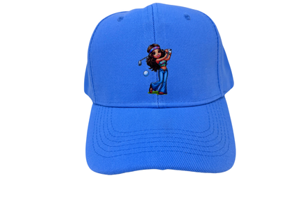 Hippie Chick Blue DTF Golf Cap