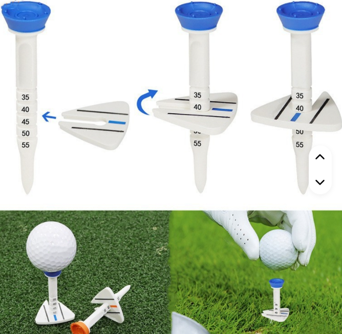 Mojo Power Golf Tees – Adjustable Height & Aiming Guide