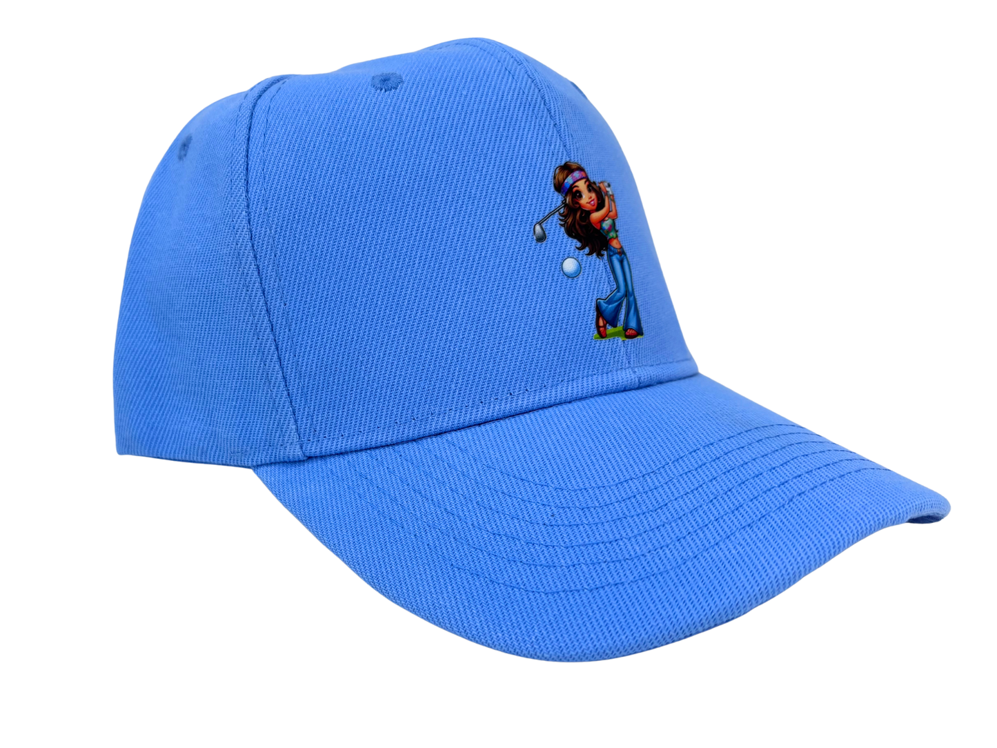 Hippie Chick Blue DTF Golf Cap