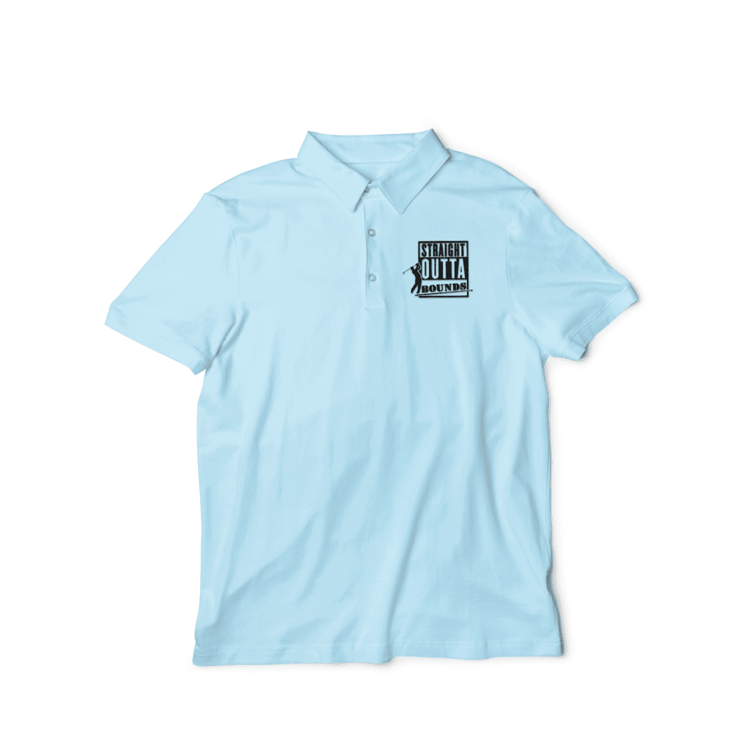 A light blue polo shirt with the words " live life to the fullest ".