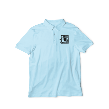 A light blue polo shirt with the words " live life to the fullest ".