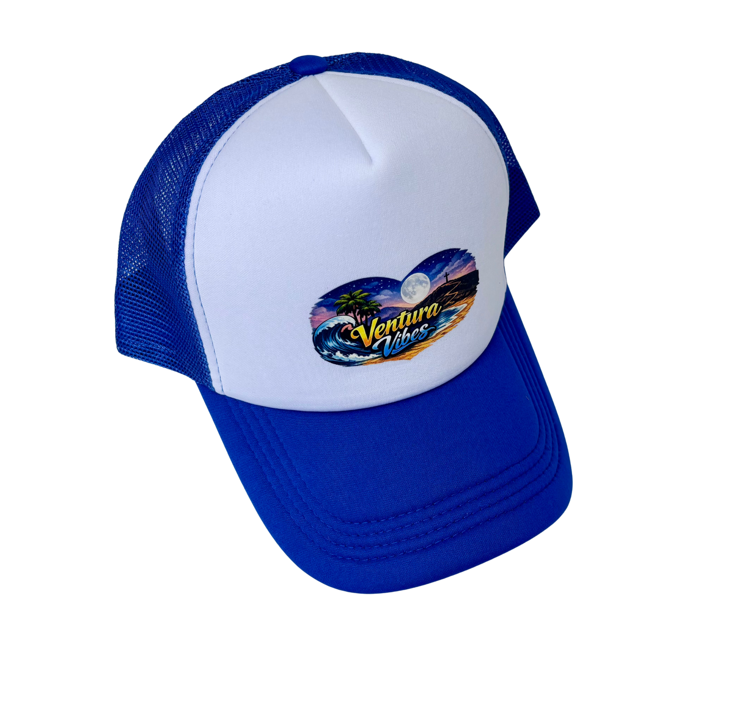 Ventura Vibes Moon Beach Cap — Blue/White Foam