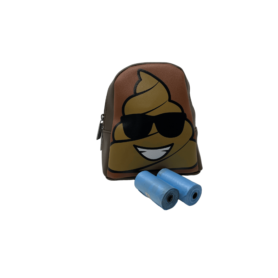 A cartoon of a poop with sunglasses and goggles.