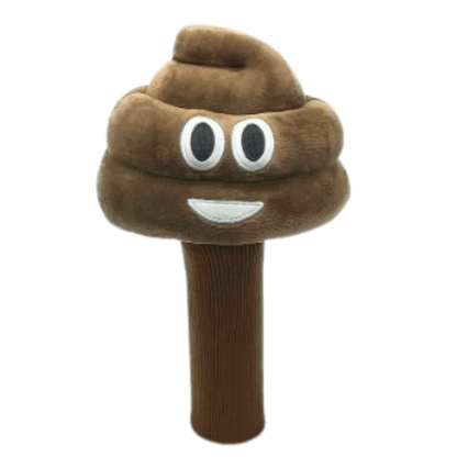 A brown poop shaped stick with eyes and mouth.