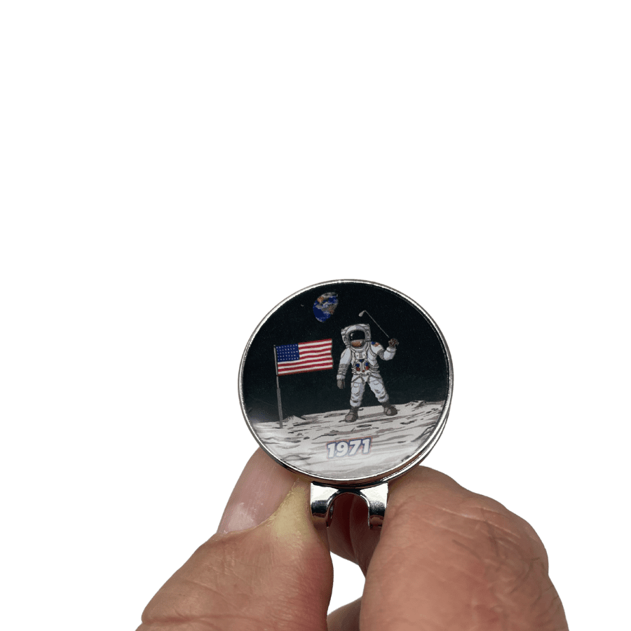 Astronaut on the moon golf ball marker.