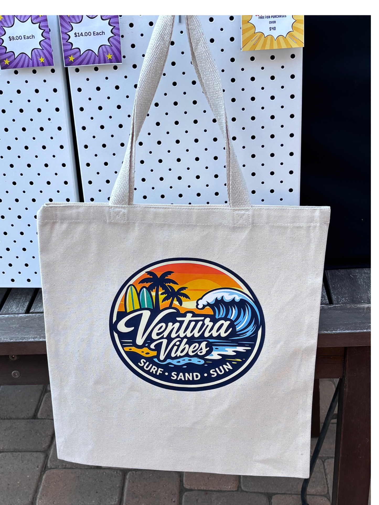 Ventura Vibes Surf, Sand, and Sun Tote Bag