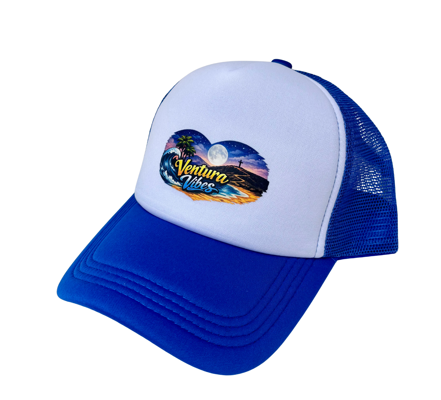 Ventura Vibes Moon Beach Cap — Blue/White Foam