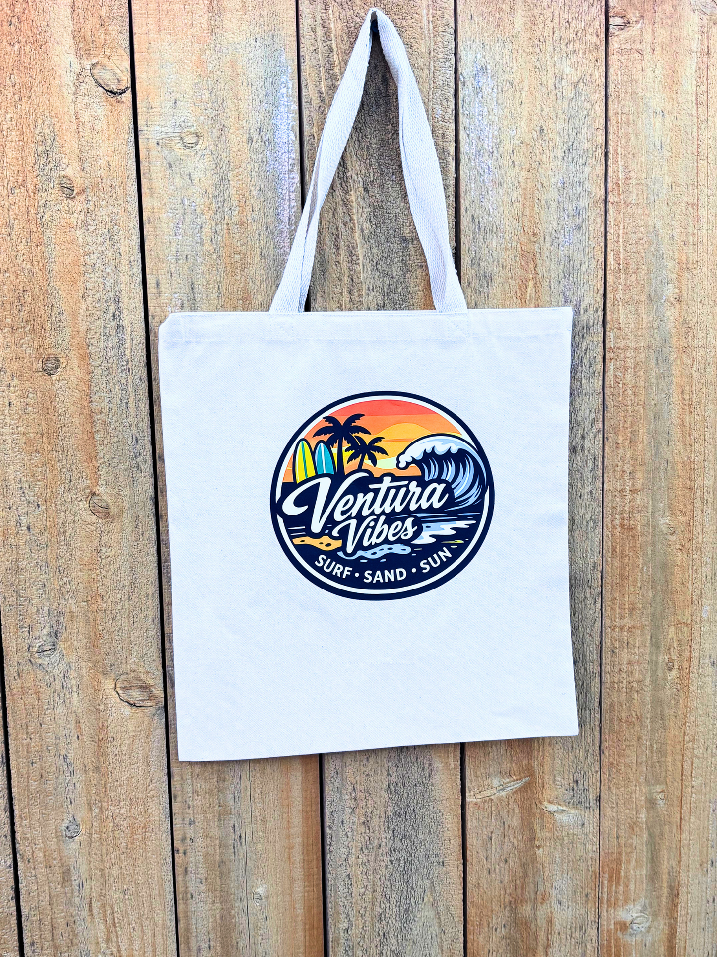 Ventura Vibes Surf, Sand, and Sun Tote Bag