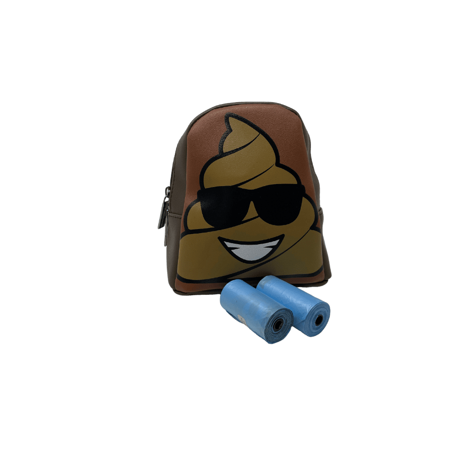 A cartoon of a poop with sunglasses and goggles.
