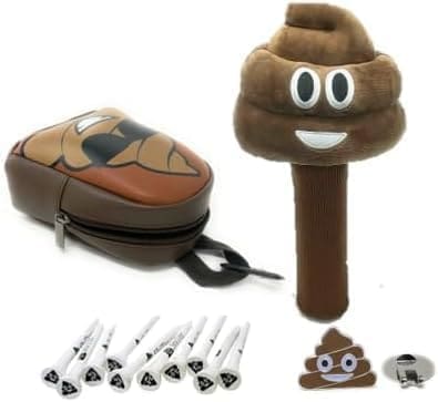 A stuffed toy of a poop with many other items around it.