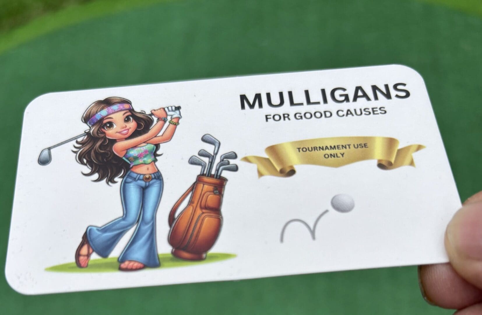 Hippie Chick Mulligan Cards Funny Golf Item Tournament Mulligan